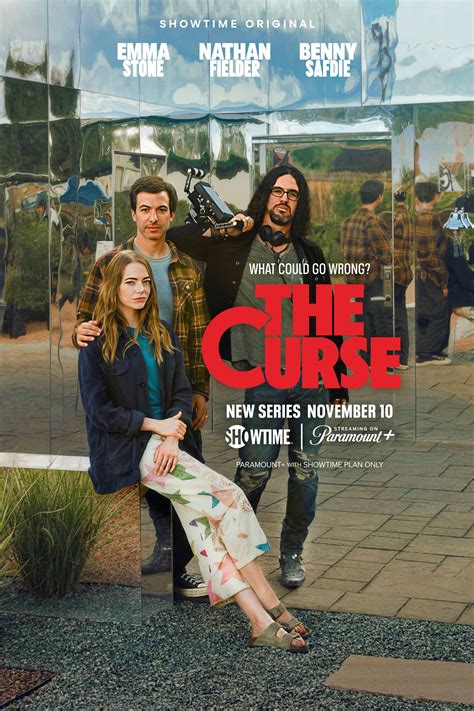 Nov 6, 2023 · Nathan Fielder, Emma Stone, and Tessa Mentus in 'The Curse'. Richard Foreman Jr./A24/Paramount+ with SHOWTIME. Married one year, Asher and Whitney live in Española, a diverse, working-class city ... 